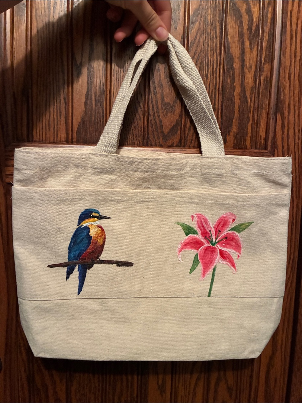 Matthew 6 Bible Bag - hand painted tote